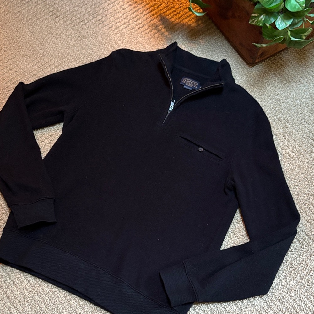 Pendleton Black Half-Zip Sweater - image 2